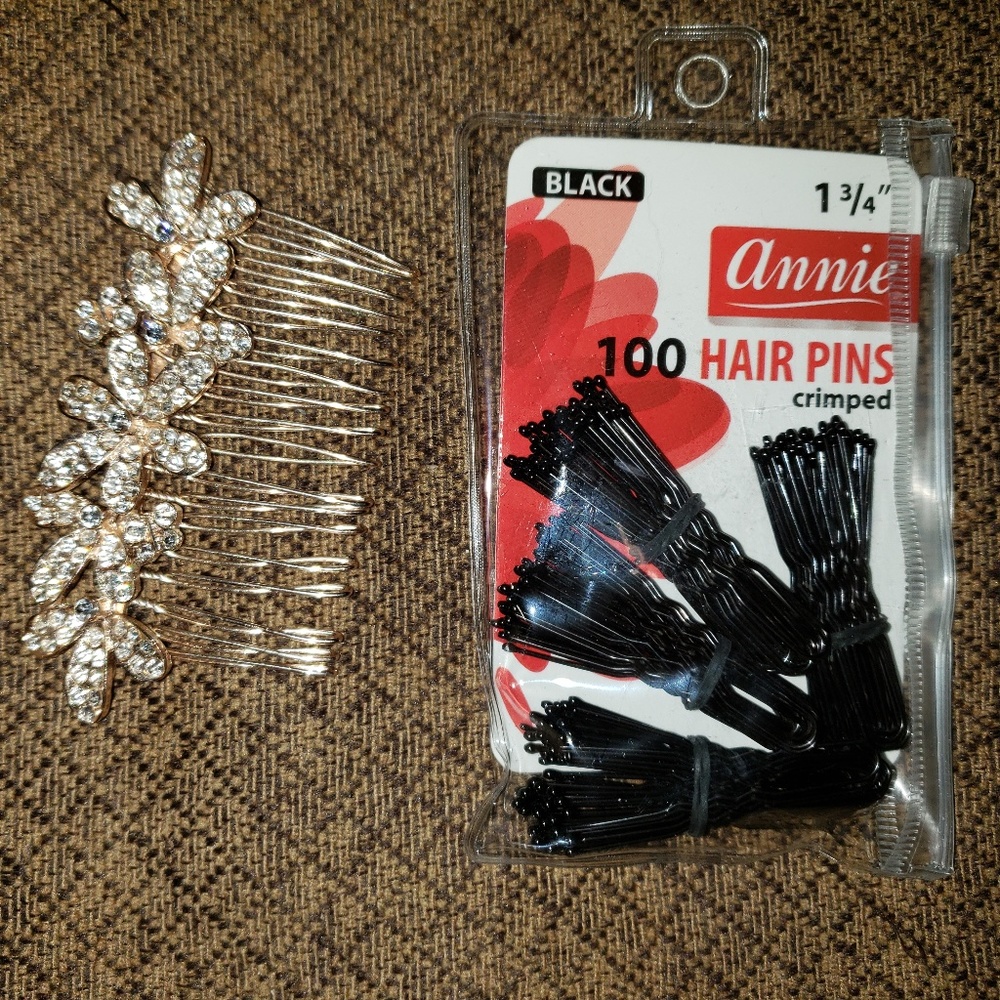 Hair Clip and 100 crimped hair pins